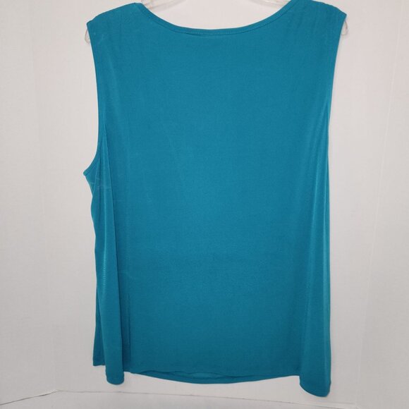 Cato Woman 18/20W Sleeveless Teal Top W/ Ring Detail - Picture 2 of 7